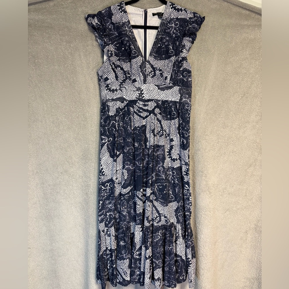 Atsu (size M) blue and white, floral maxi dress